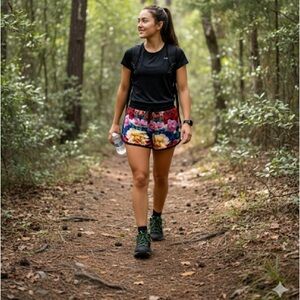 pl movements women’s Floral Print Running Shorts size M Preowned